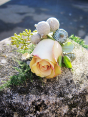 Brunia Berries and Rose buttonhole. Floral design by Cotswold Blooms, wedding florist based in Cheltenham.