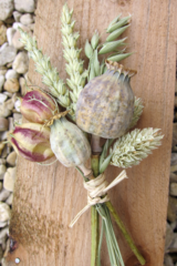 Dried flower buttonhole. Floral design by Cotswold Blooms, wedding florist based in Cheltenham.