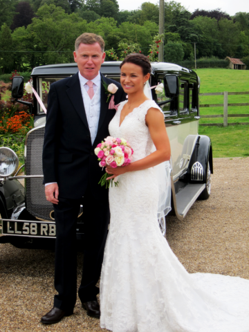 Domed Rose bouquet in shades of pink and white. Floral design by Cotswold Blooms, wedding florist based in Cheltenham.