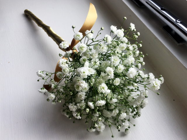Gypsophila Wand. Floral design by Cotswold Blooms, wedding florist based in Cheltenham.