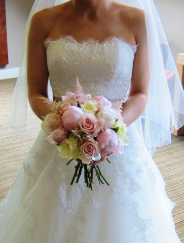 Peonies, Rose and Astilbe bouquet. Floral design by Cotswold Blooms, wedding florist based in Cheltenham.