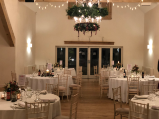 Double drop halo with Amaranthus in rich burgundy and light pink. Floral design by Cotswold Blooms, wedding florist based in Cheltenham.