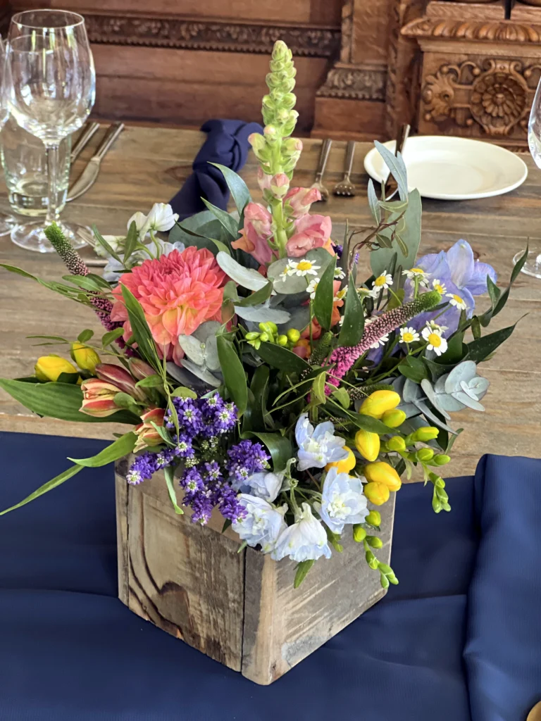 Foxhill Manor wildflower box floral arrangement in the Cotswolds