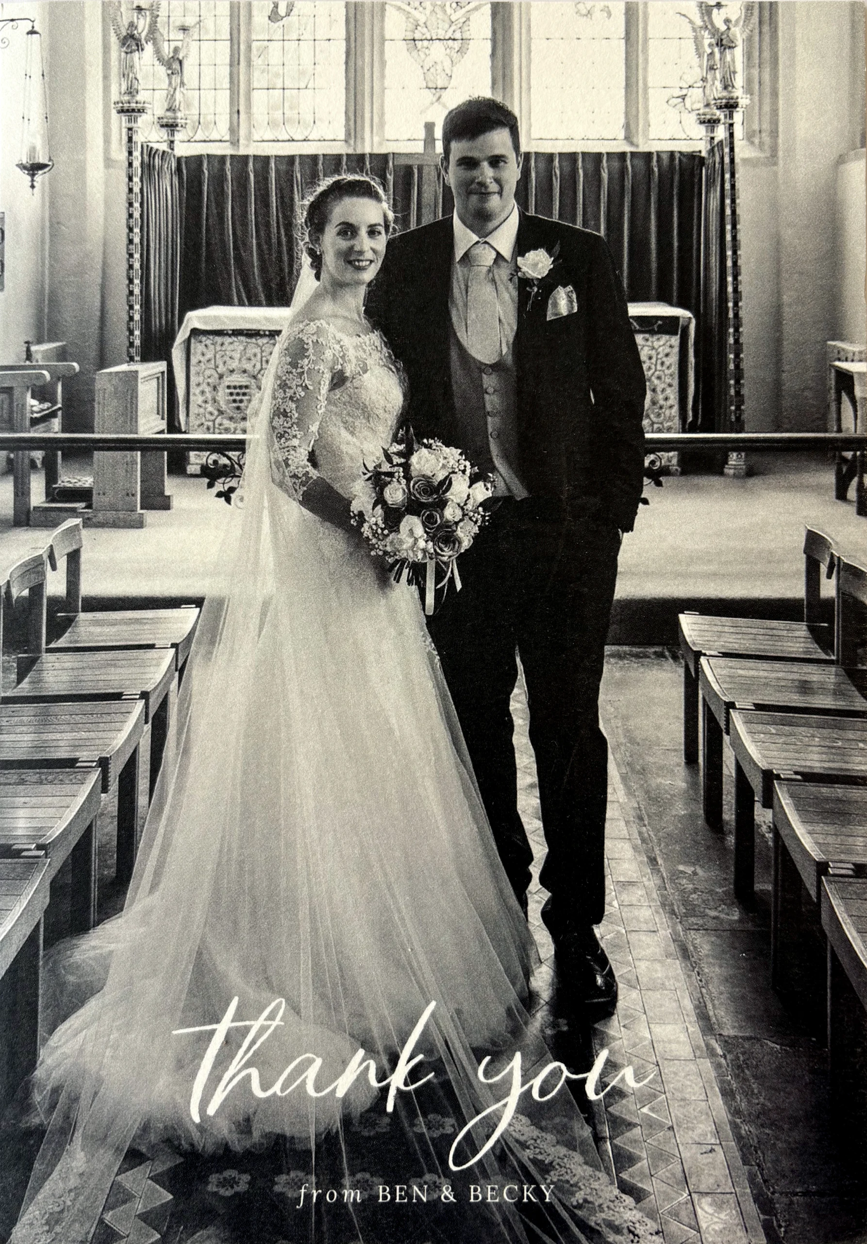 Bridal bouquet and buttonhole at Northleach Church