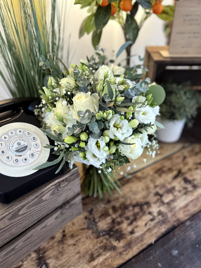 Natural hand tied bridal bouquet
