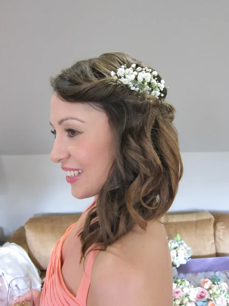 Delicate gypsophila floral hair slide