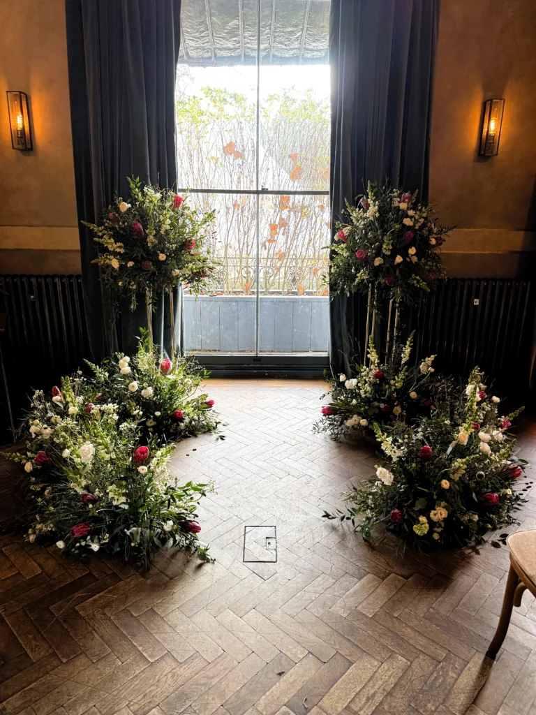 Floral installation No 131 Cheltenham wedding Cotswold Blooms