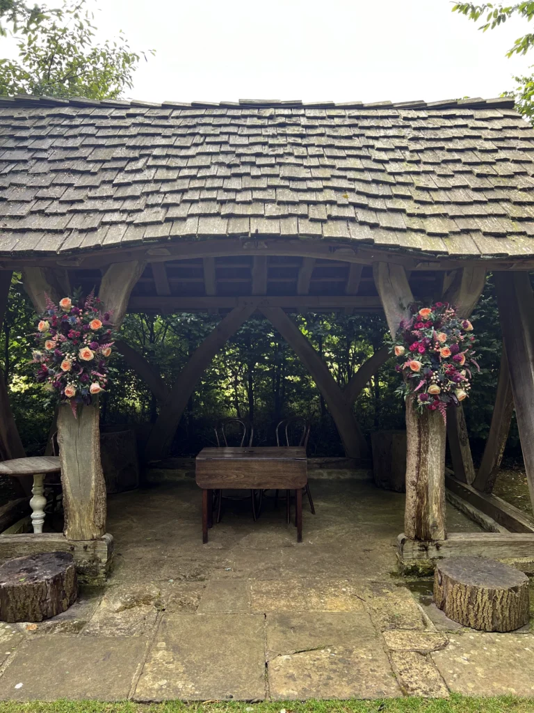 Wedding at Cripps Barn, with the floral design and installed by Cotswold Blooms