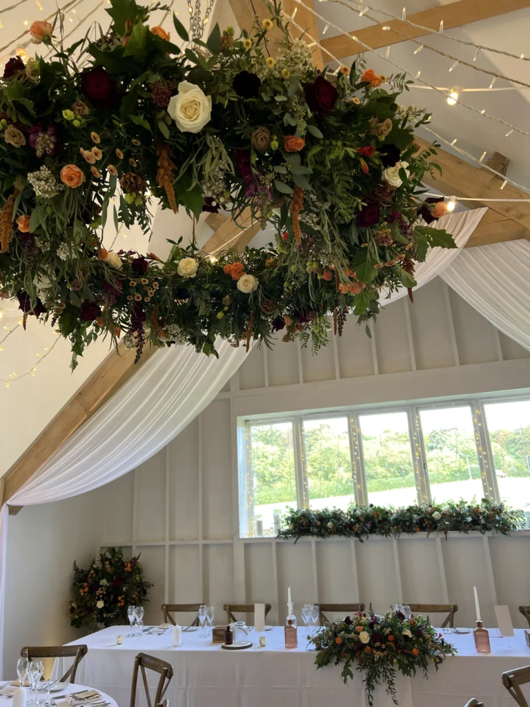 wedding flowers at Hyde House Cotswolds