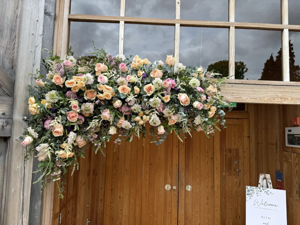 wedding flowers at Hyde House Cotswolds