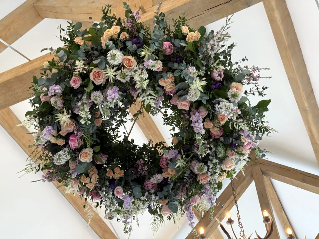 wedding flowers at Hyde House Cotswolds