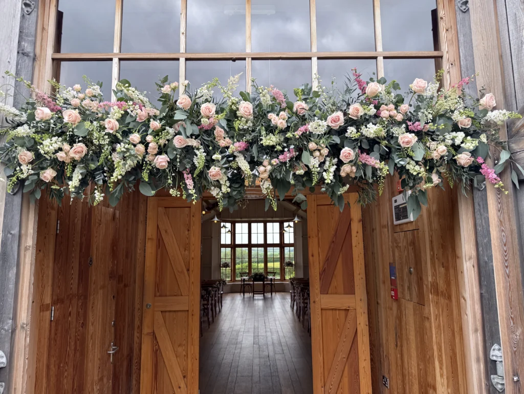 wedding flowers at Hyde House Cotswolds