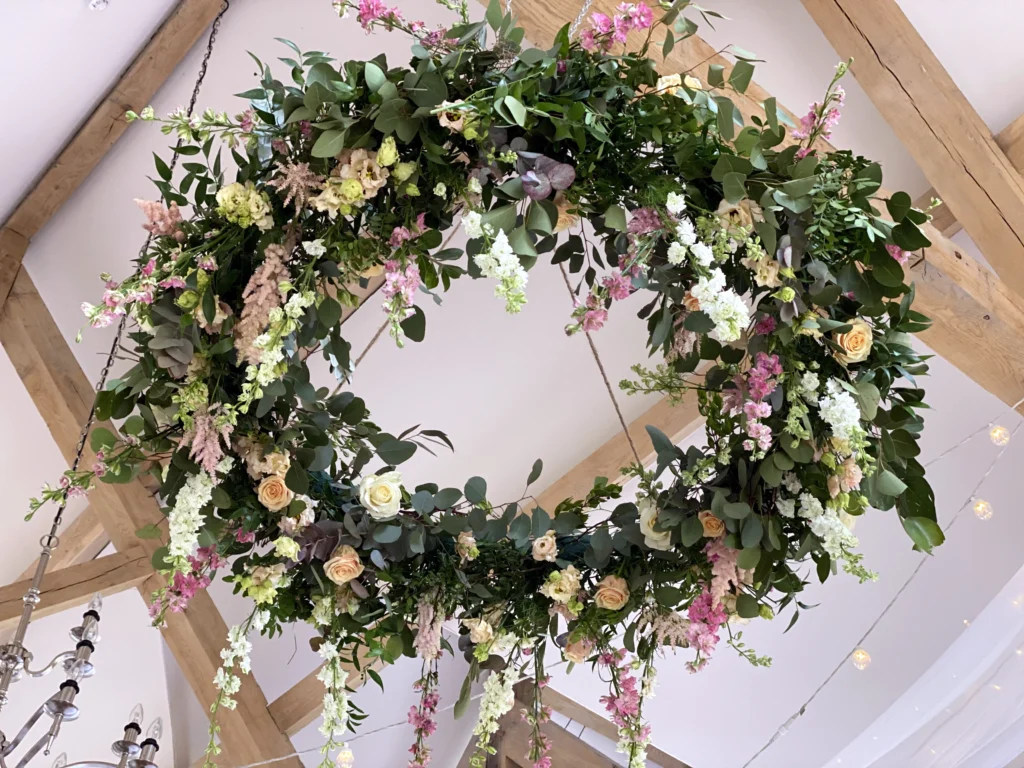 wedding flowers at Hyde House Cotswolds