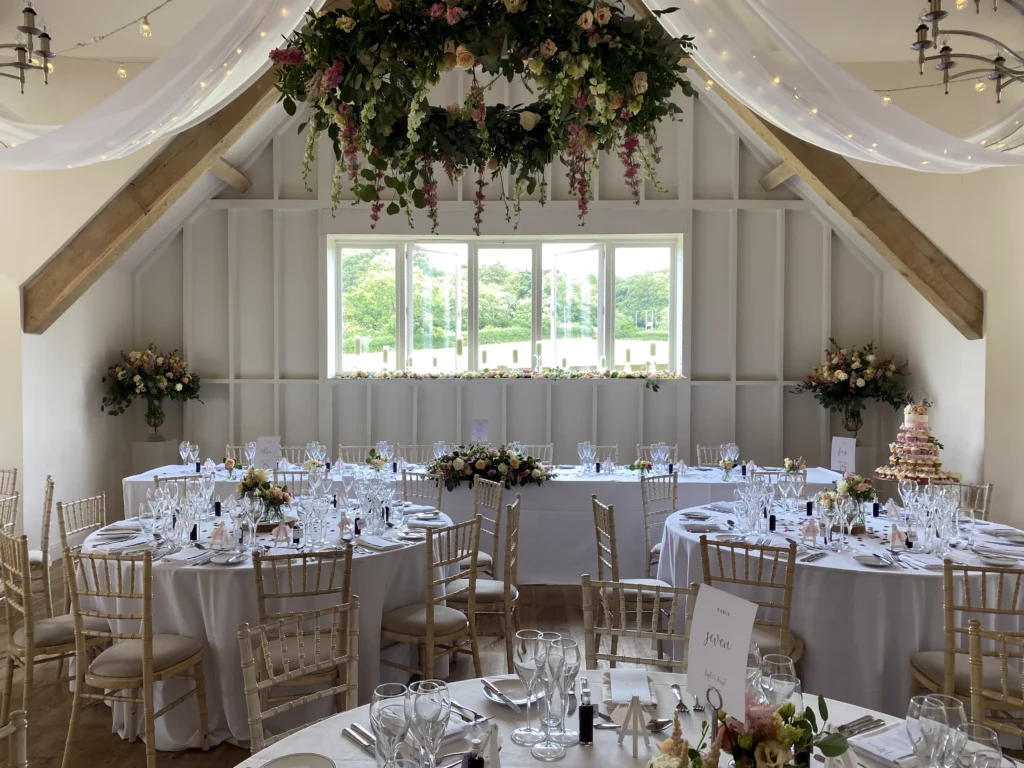 wedding flowers at Hyde House Cotswolds