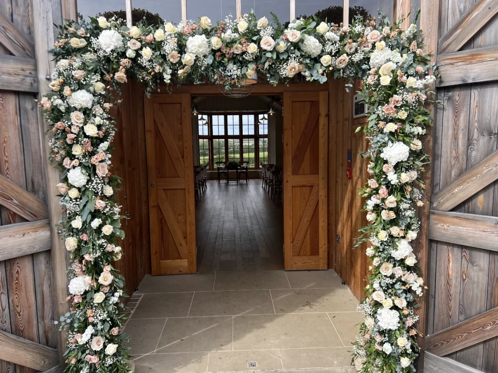 wedding flowers at Hyde House Cotswolds