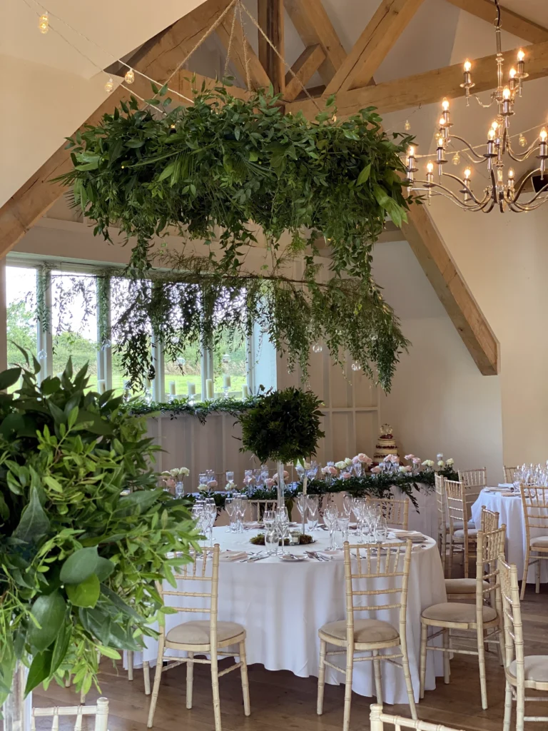 wedding flowers at Hyde House Cotswolds