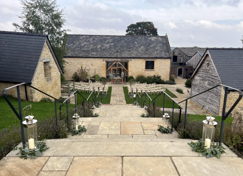 Luxury wedding flowers at Barn at Upcote Cotswolds by Cotswold Blooms