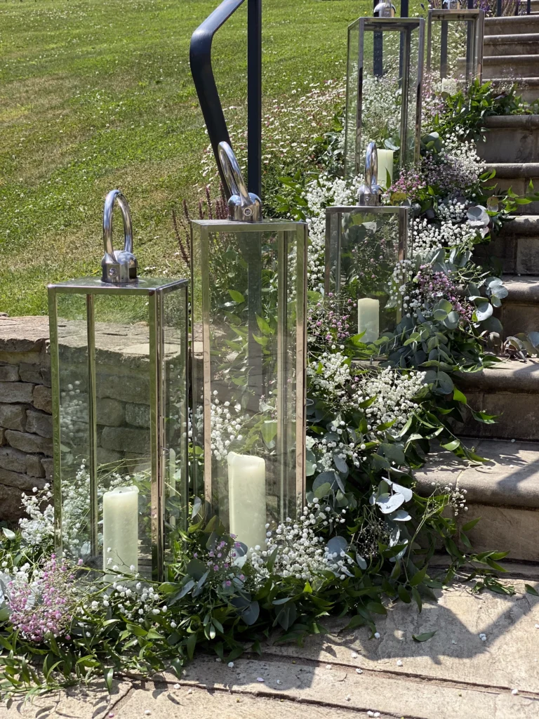 Barn at Upcote wedding flowers by Cotswold Blooms