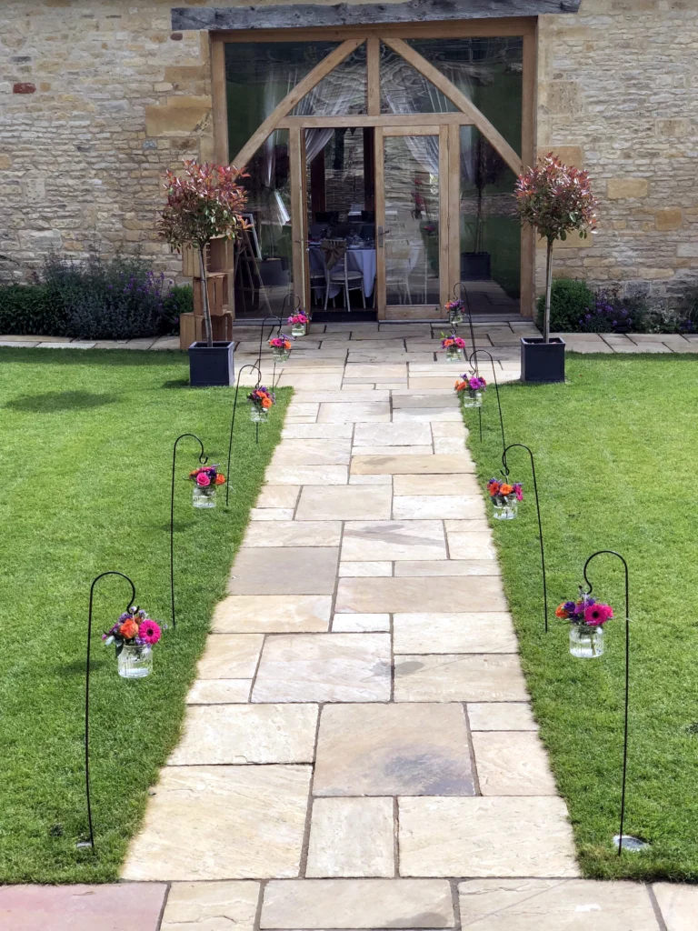 Barn at Upcote wedding flowers by Cotswold Blooms