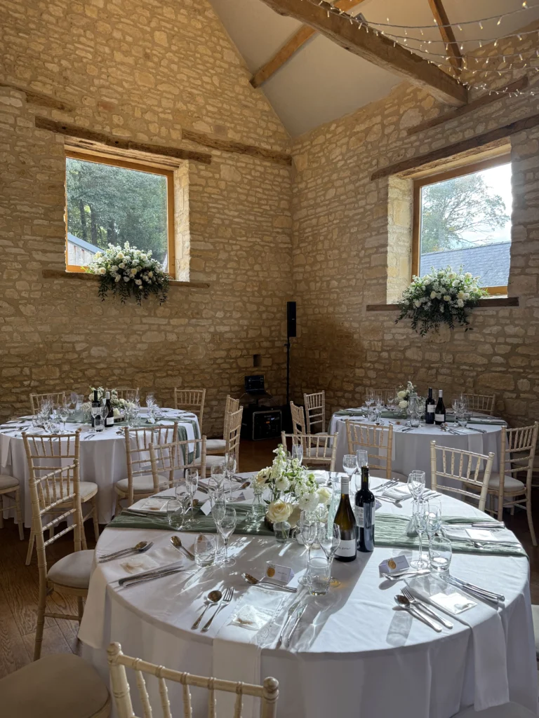 Luxury wedding flowers at Barn at Upcote Cotswolds by Cotswold Blooms