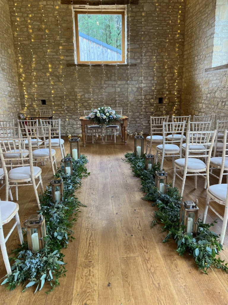 Barn at Upcote wedding florist Cheltenham