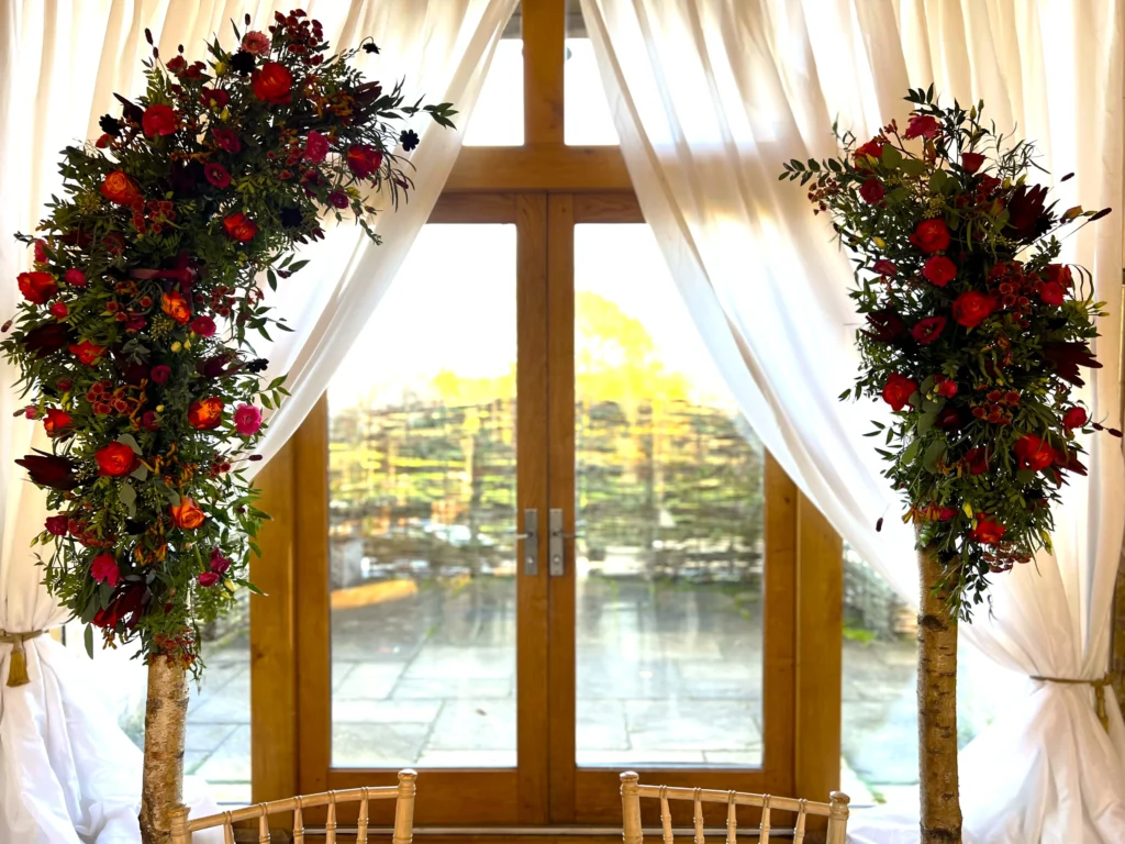 Barn at Upcote wedding flowers by Cotswold Blooms