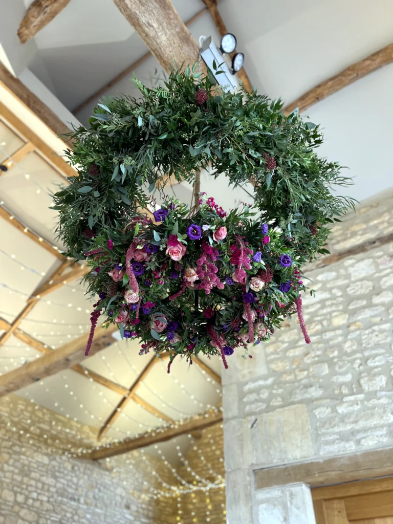 Luxury wedding flowers Barn at Upcote Cotswolds