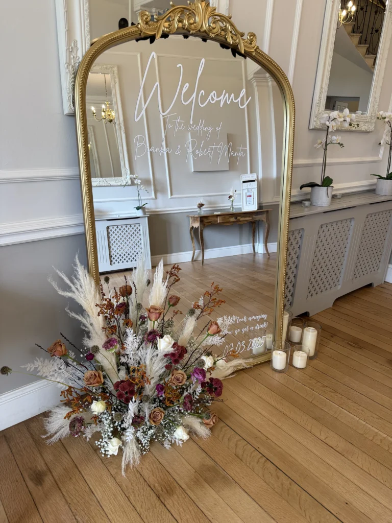 Textural wedding flowers Eastington Park Gloucestershire florist