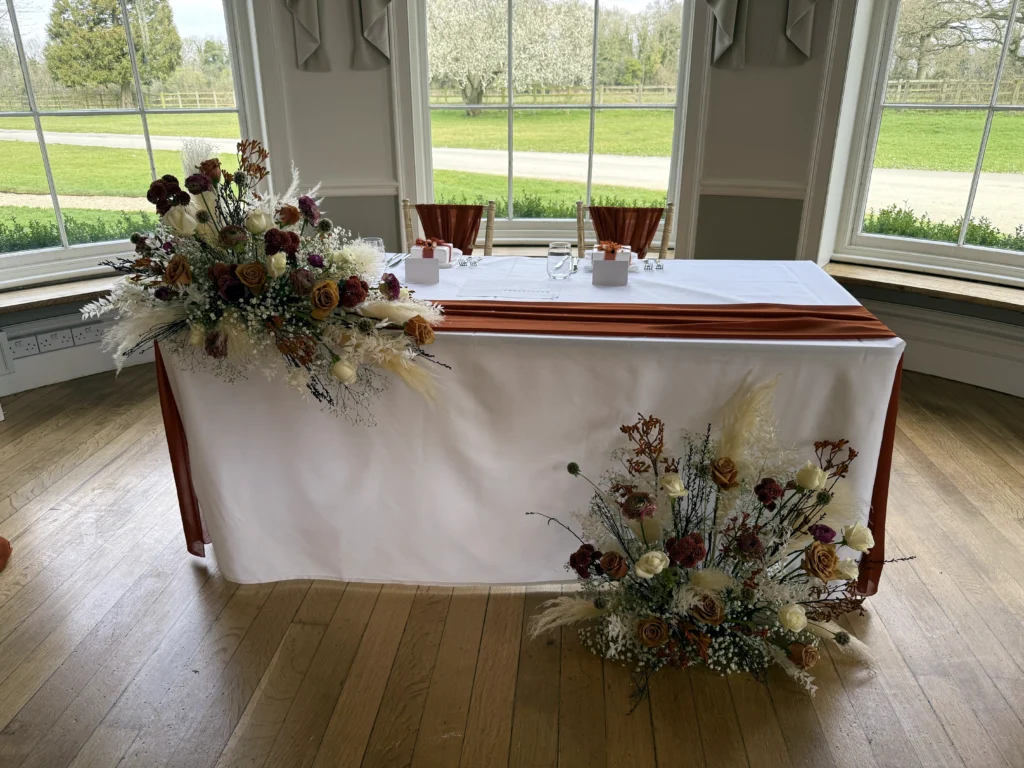 Textural wedding flowers Eastington Park Gloucestershire florist