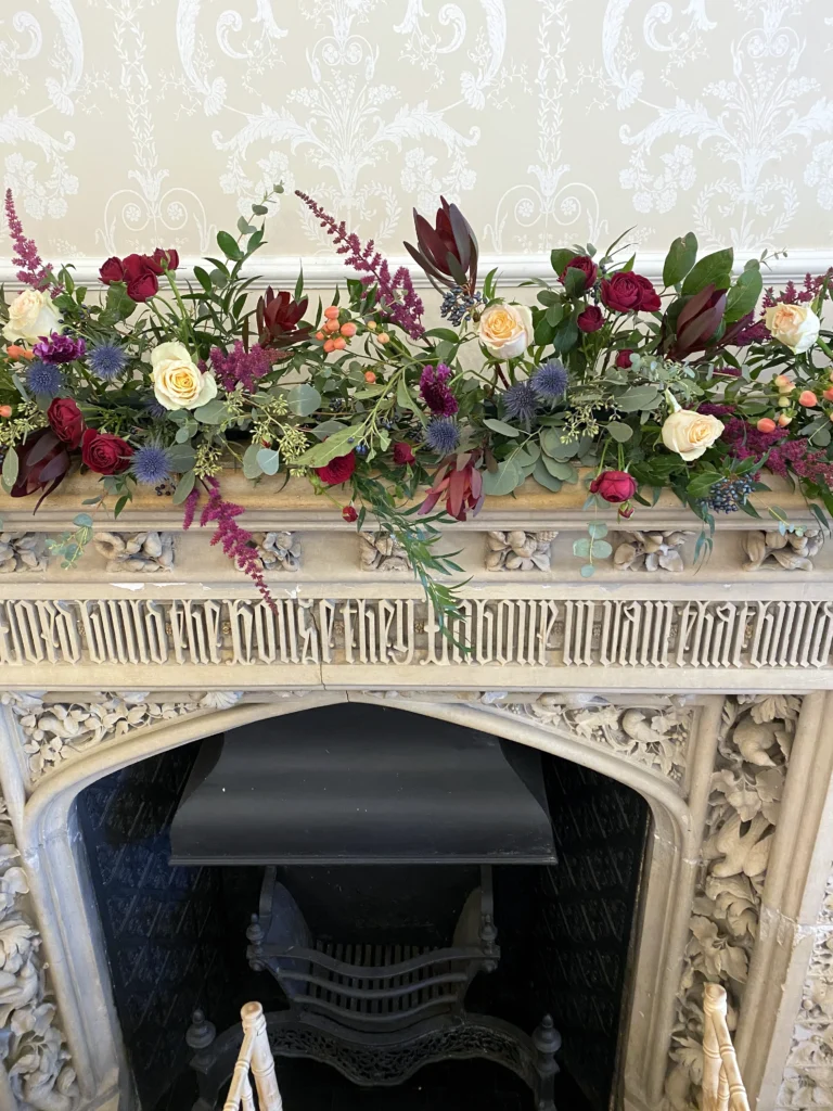 Seasonal wedding flowers at Eastington Park by Cotswold Blooms