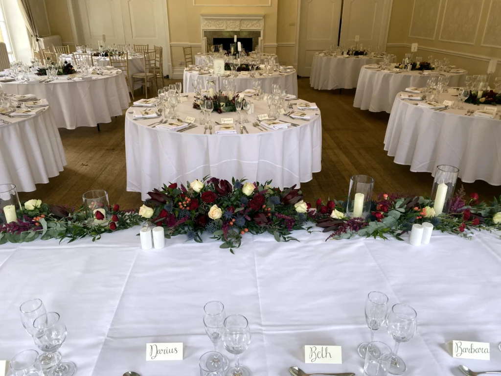 Luxury wedding flowers at Eastington Park Gloucestershire by Cotswold Blooms
