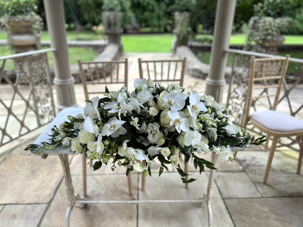 Ceremony floral styling Eastington Park Gloucestershire Cotswold Blooms