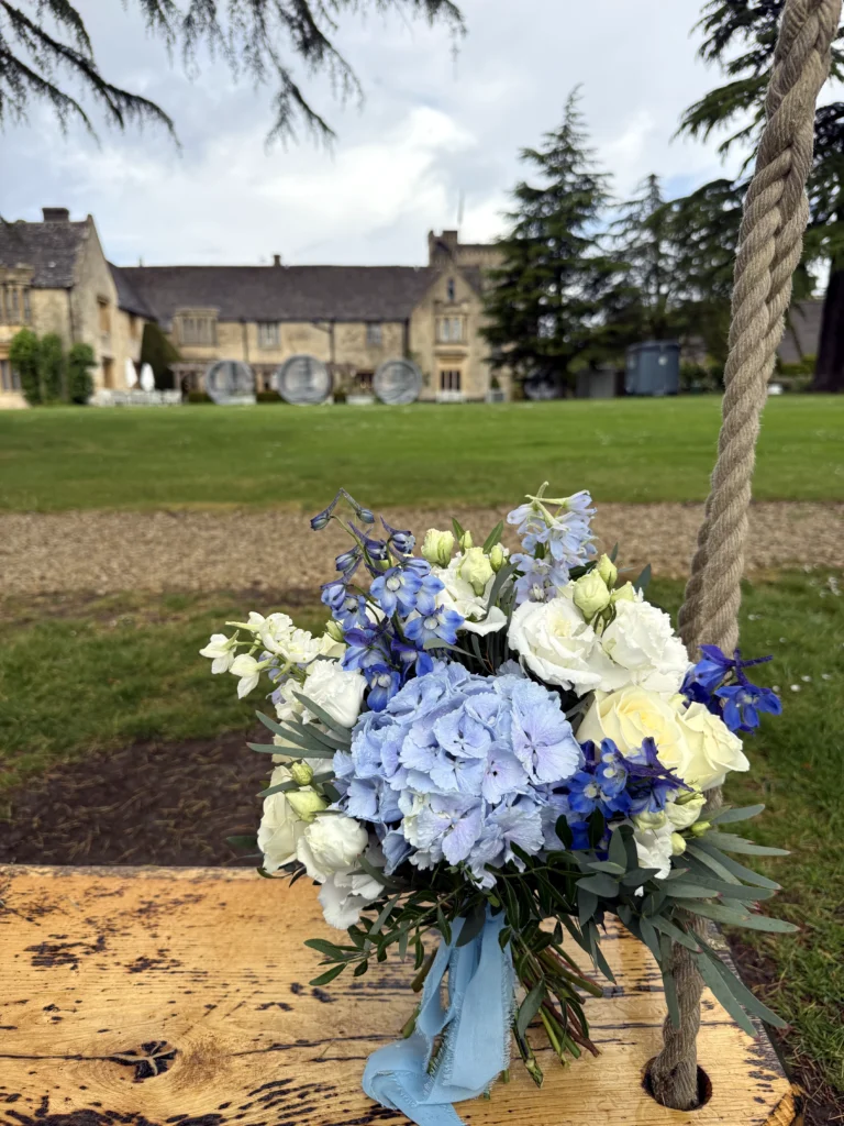 Ellenborough Park 1 Cotswold Blooms is a luxury wedding florist in Cheltenham and the Cotswolds, creating refined, bespoke floral designs using seasonal British flowers. Luxury wedding flowers at Ellenborough Park Cheltenham by Cotswold Blooms
