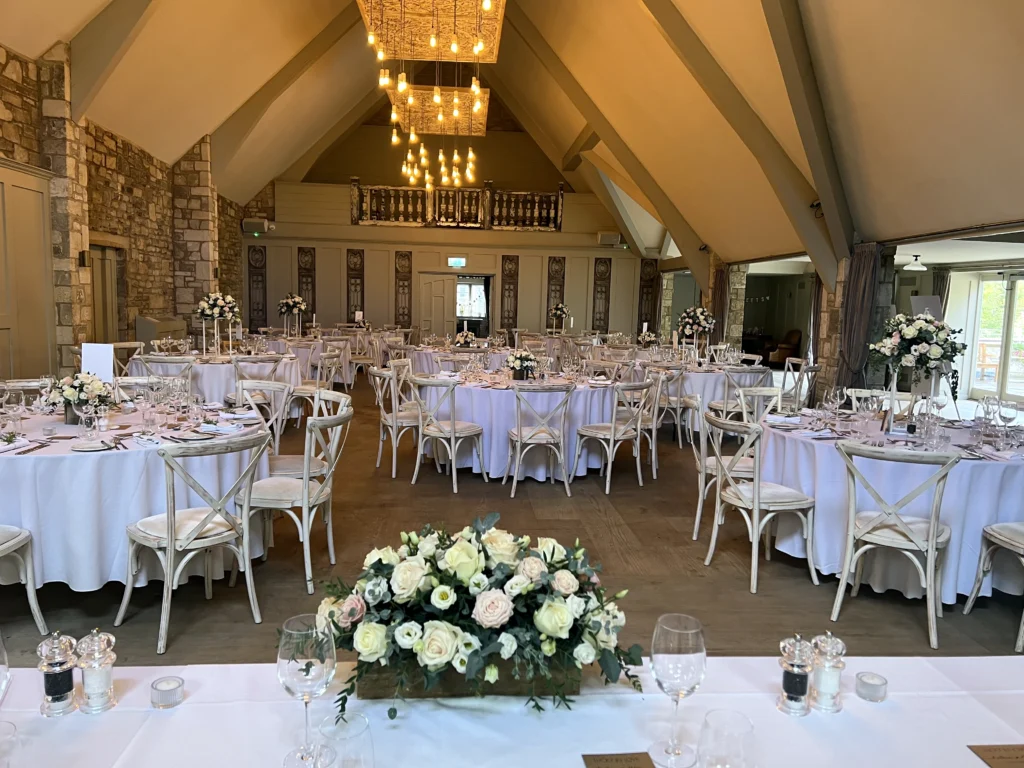 Wedding floristry by Cotswold Blooms at The Frogmill, Cotswolds