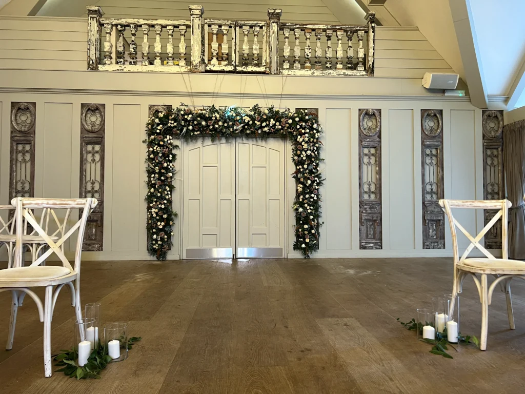Wedding flowers by Laura McLellan, Cotswold Blooms, at The Frogmill