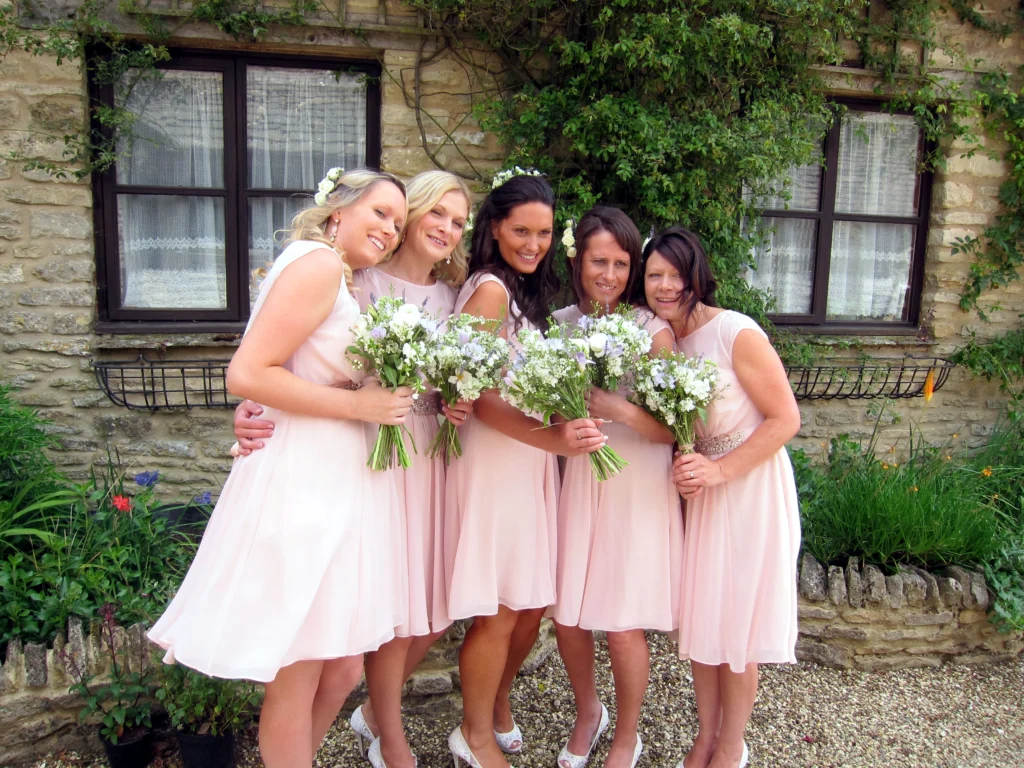Bridal bouquet at Great Tythe Barn wedding Cotswold Blooms