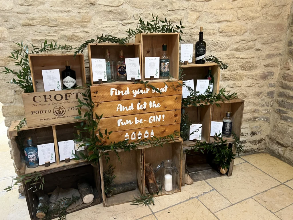 Seasonal wedding flowers at Kingscote Barn, near Tetbury