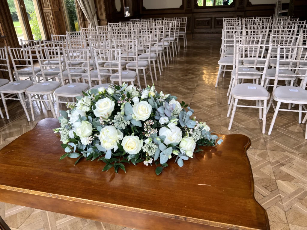Luxury wedding flowers at Manor by the Lake, Cheltenham
