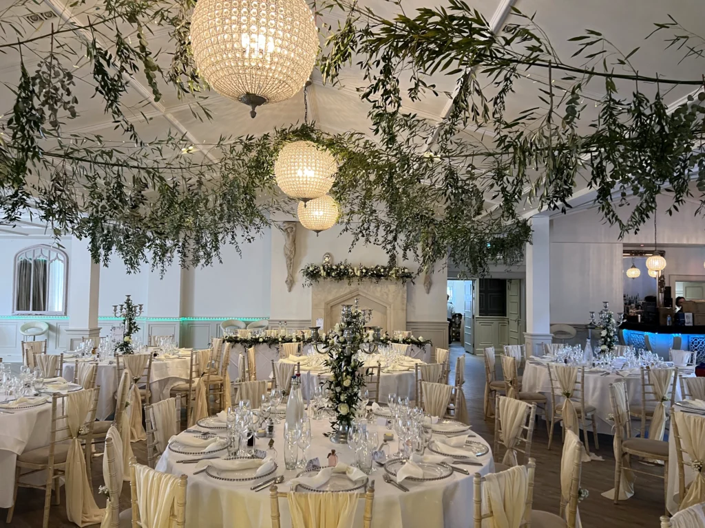 Luxury wedding flowers at Manor by the Lake, Cheltenham