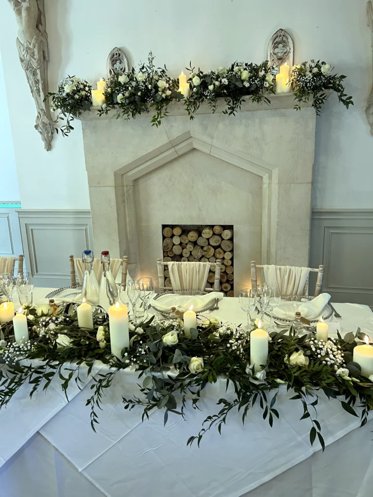 Luxury wedding flowers at Manor by the Lake, Cheltenham