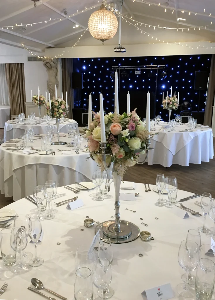 Luxury wedding flowers at Manor by the Lake, Cheltenham