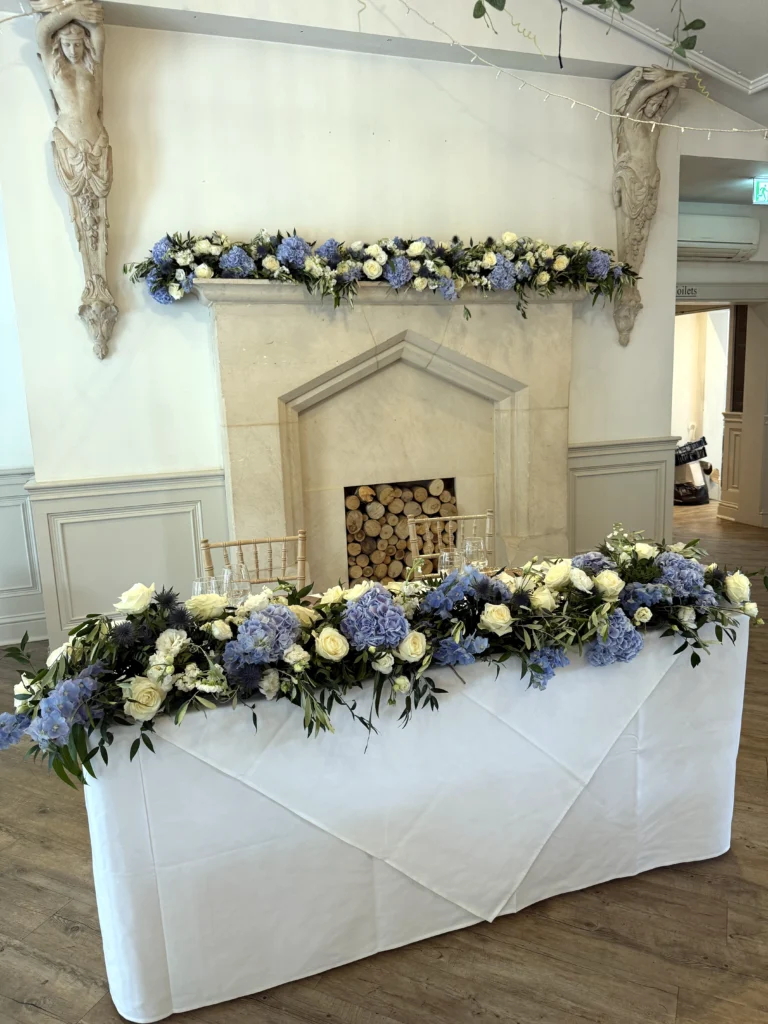 Luxury wedding flowers at Manor by the Lake, Cheltenham