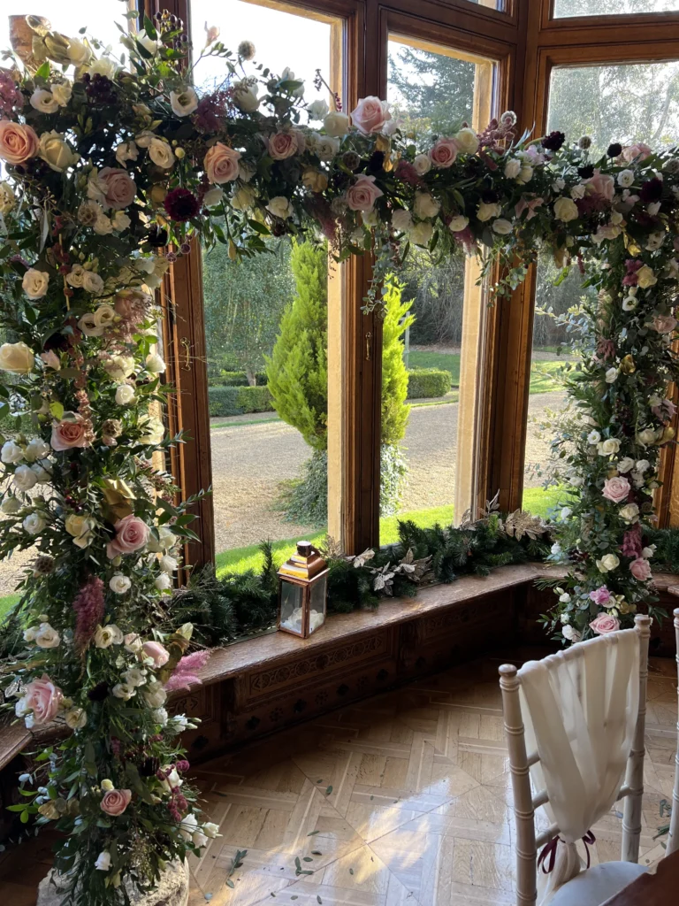 Luxury wedding flowers at Manor by the Lake, Cheltenham