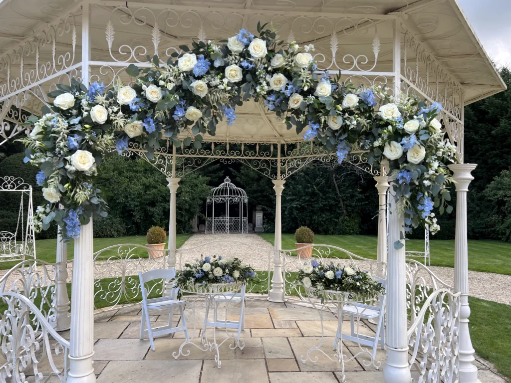 Luxury wedding flowers at Manor by the Lake, Cheltenham