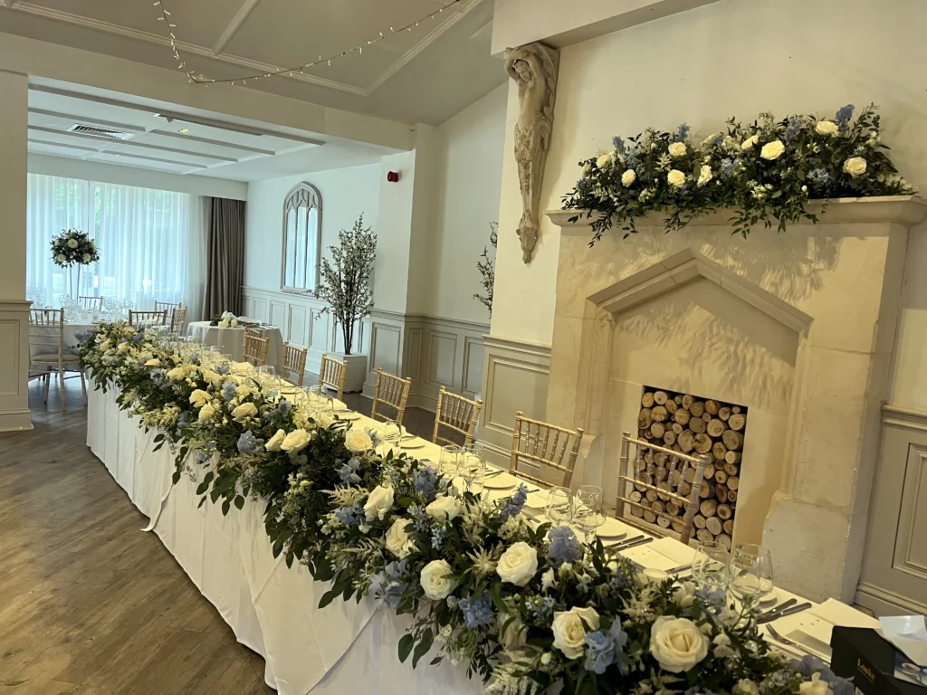 Luxury wedding flowers at Manor by the Lake, Cheltenham