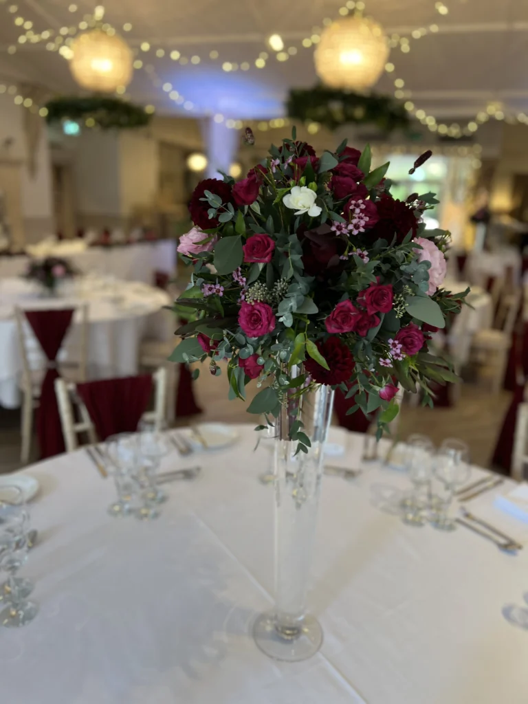 Luxury wedding flowers at Manor by the Lake, Cheltenham