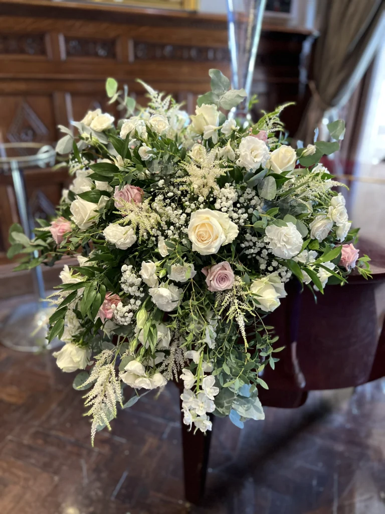 Luxury wedding flowers at Manor by the Lake, Cheltenham