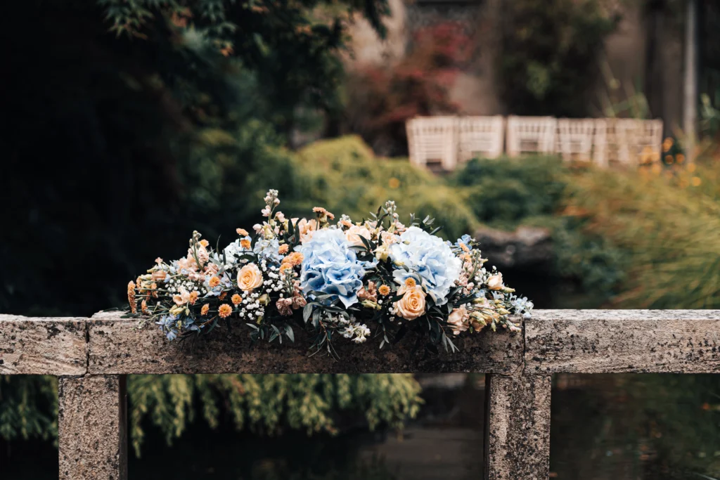 Luxury wedding flowers at The Matara Centre, Tetbury