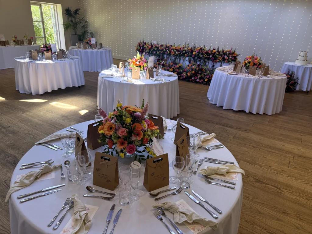 Luxury wedding flowers at The Matara Centre, Tetbury