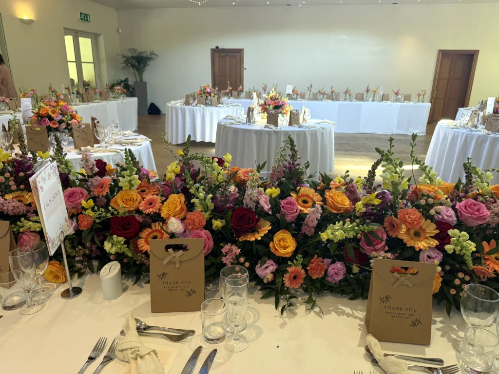 Luxury wedding flowers at The Matara Centre, Tetbury
